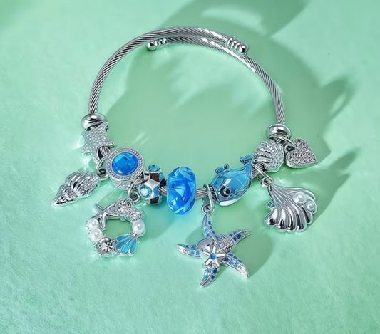 Blue Starfish Charm Bracelet