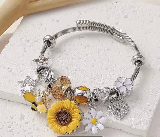 Sunflower Charm Bracelet