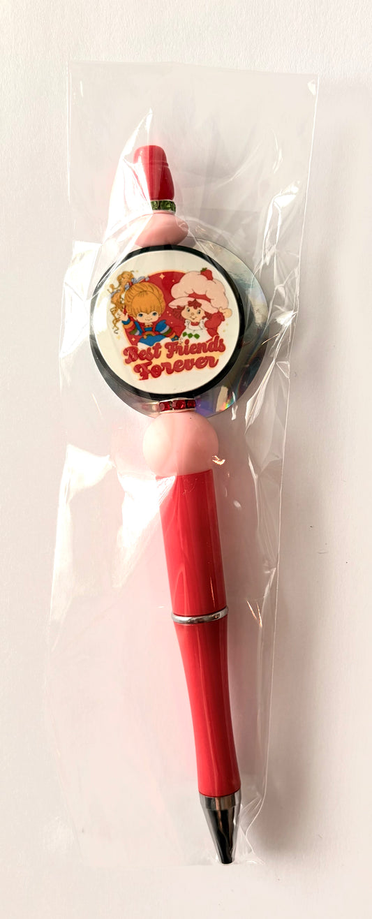 Straw. Shortcake & Rainbow Brite Pen