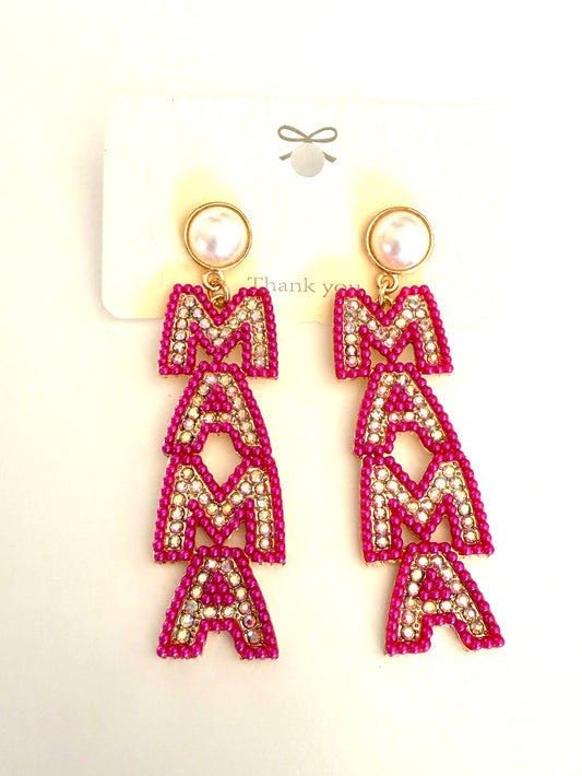 Dark Pink Mama Earrings