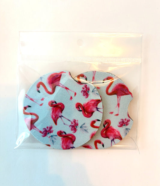 Flamingo Car Coasters