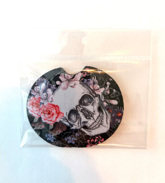Flower Skull Car Coasters